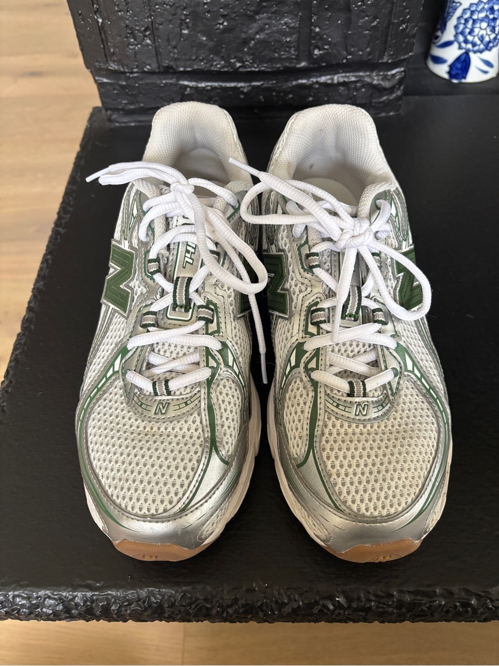 New Balance Women’s White and Green Athletic Sneakers